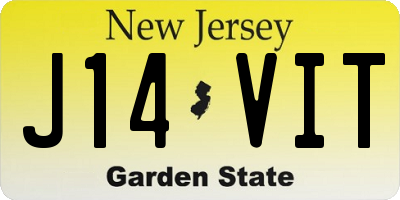 NJ license plate J14VIT