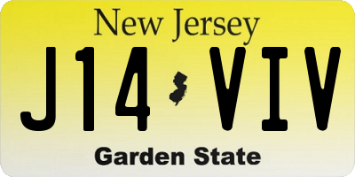NJ license plate J14VIV