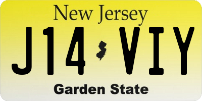 NJ license plate J14VIY