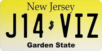 NJ license plate J14VIZ