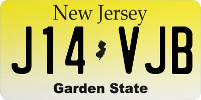 NJ license plate J14VJB