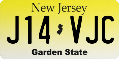 NJ license plate J14VJC