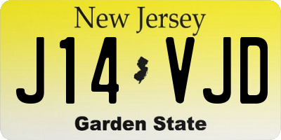 NJ license plate J14VJD