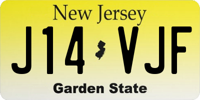 NJ license plate J14VJF