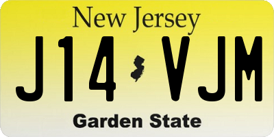 NJ license plate J14VJM
