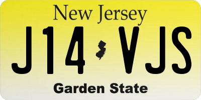 NJ license plate J14VJS