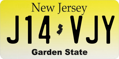 NJ license plate J14VJY