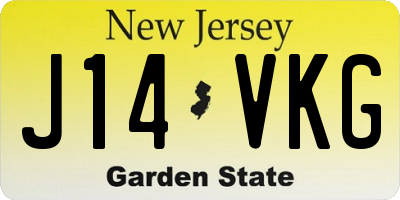 NJ license plate J14VKG