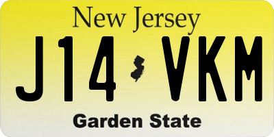 NJ license plate J14VKM