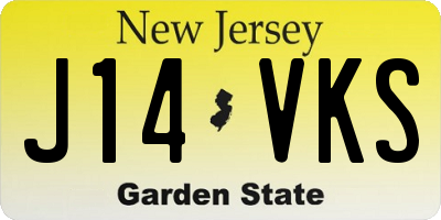 NJ license plate J14VKS