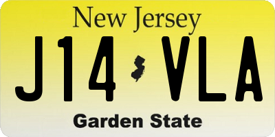 NJ license plate J14VLA