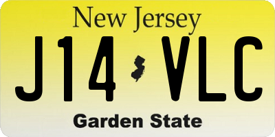 NJ license plate J14VLC
