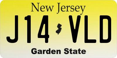 NJ license plate J14VLD