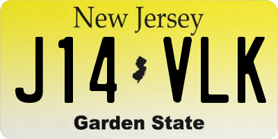 NJ license plate J14VLK