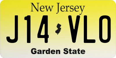 NJ license plate J14VLO