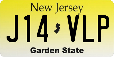 NJ license plate J14VLP