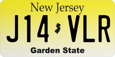 NJ license plate J14VLR