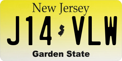 NJ license plate J14VLW