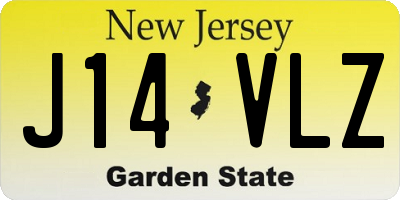 NJ license plate J14VLZ