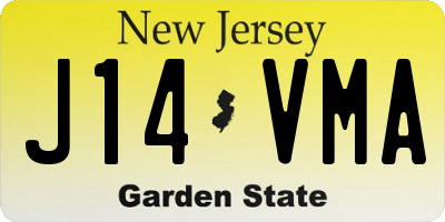 NJ license plate J14VMA