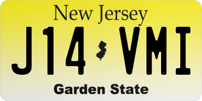 NJ license plate J14VMI
