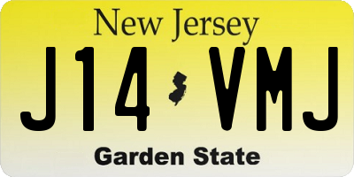 NJ license plate J14VMJ