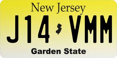 NJ license plate J14VMM