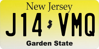NJ license plate J14VMQ