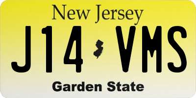 NJ license plate J14VMS