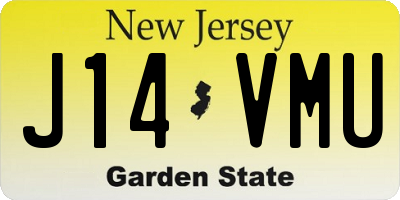 NJ license plate J14VMU