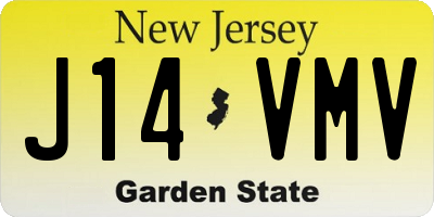 NJ license plate J14VMV