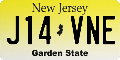 NJ license plate J14VNE