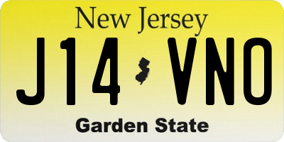 NJ license plate J14VNO