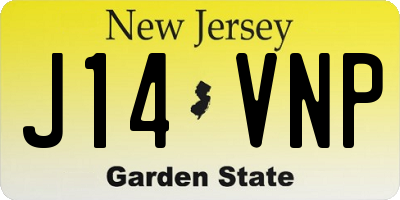 NJ license plate J14VNP