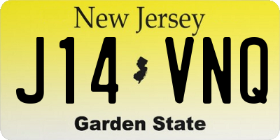 NJ license plate J14VNQ
