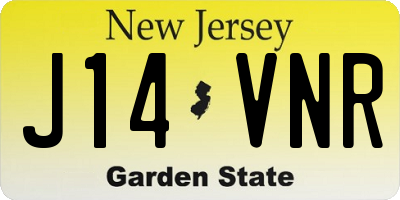 NJ license plate J14VNR