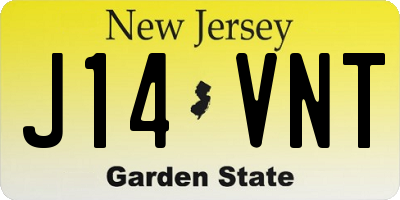 NJ license plate J14VNT
