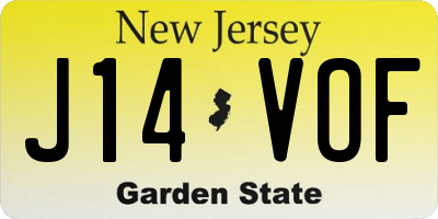 NJ license plate J14VOF