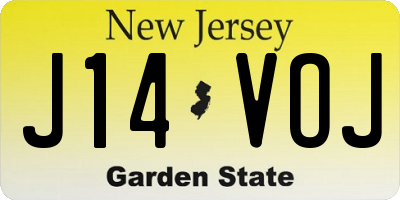 NJ license plate J14VOJ