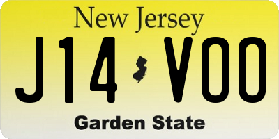 NJ license plate J14VOO