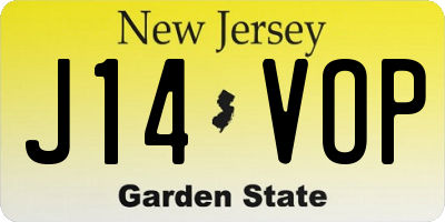 NJ license plate J14VOP