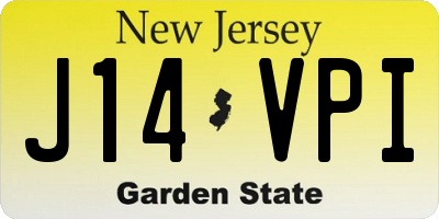 NJ license plate J14VPI