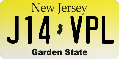 NJ license plate J14VPL