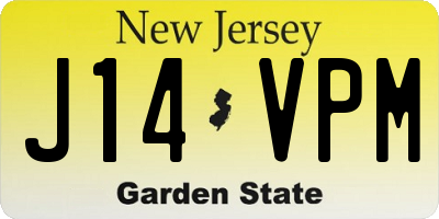 NJ license plate J14VPM