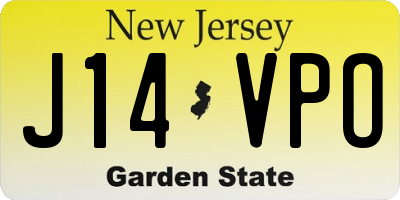 NJ license plate J14VPO