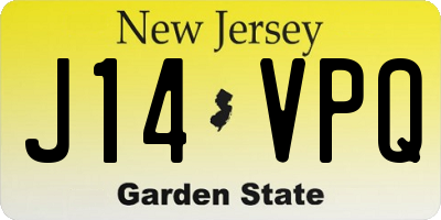 NJ license plate J14VPQ