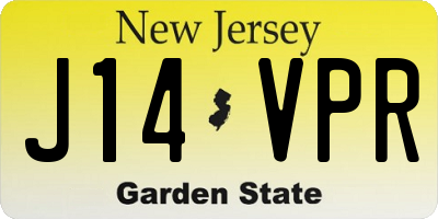 NJ license plate J14VPR