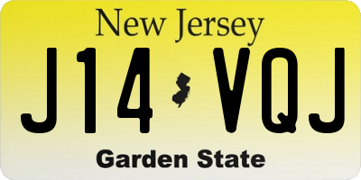 NJ license plate J14VQJ