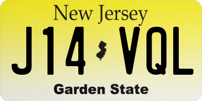 NJ license plate J14VQL