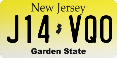 NJ license plate J14VQO